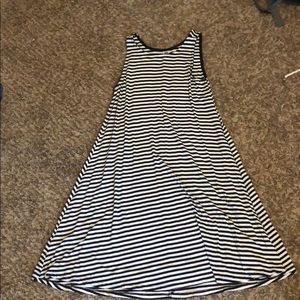 Black and white striped and flowy dress
